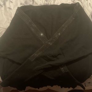 Women black sweater with beaded sleeves